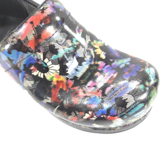 Dansko Casual Floral Slip On Clog Shoe Womens Size 6 36 406530202 Black - Picture 8 of 9
